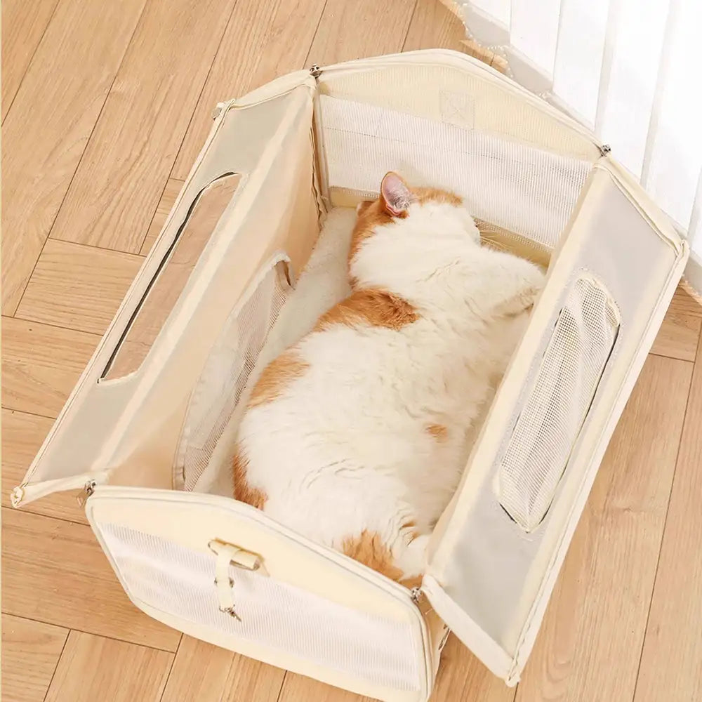 Sac de transport pour animaux en forme de maison, respirant, pliable, grande capacité et multifonctionnel.