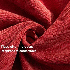 Housse de canapé confortable en chenille de couleur vermillon