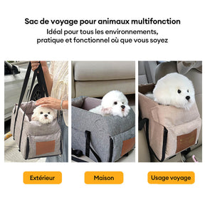 Lit de voiture pour chiens et chats contraste de couleurs détachable et antidérapant