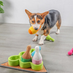 Jouet Distributeur de Friandises pour Chien Puzzle Bowling