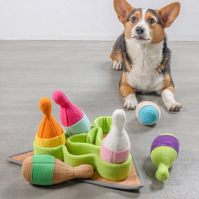 Jouet Distributeur de Friandises pour Chien Puzzle Bowling