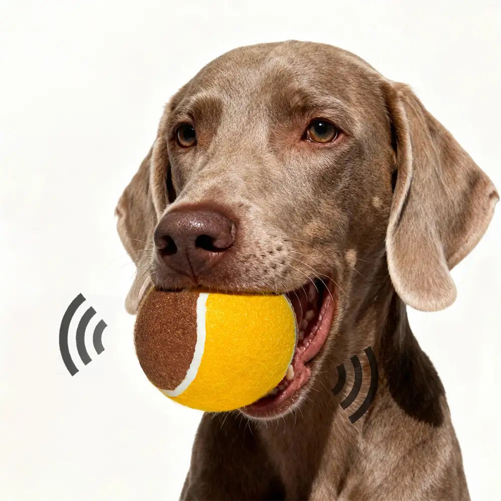 Jouet interactif en forme de balle de tennis pour chien