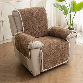 Housse fauteuil de canapé inclinable en jacquard chenille anti-rayures et antidérapante - Chic