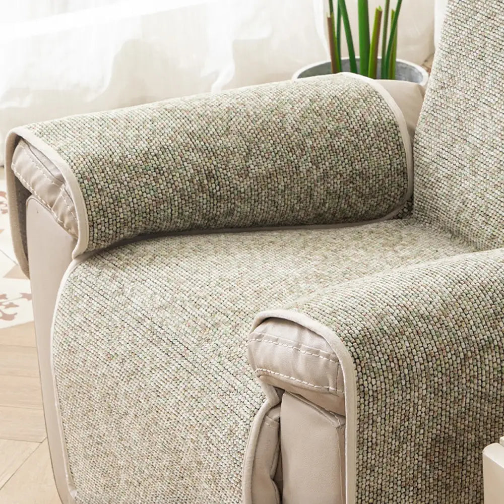 Housse fauteuil de canapé inclinable en jacquard chenille anti-rayures et antidérapante - Chic