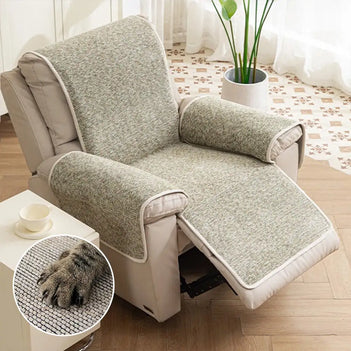 Housse fauteuil de canapé inclinable en jacquard chenille anti-rayures et antidérapante - Chic