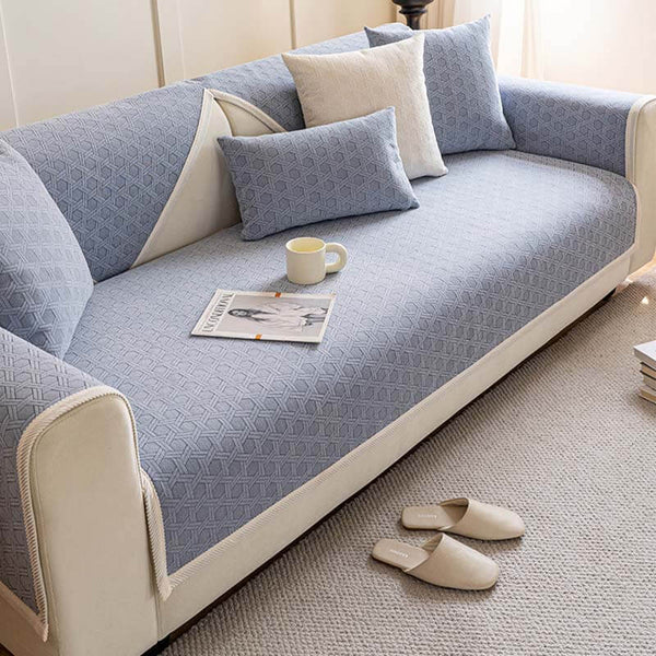 Housse de canapé imperméable et résistante à l'huile en tissu chenille jacquard