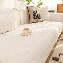 Housse canapé velours jacquard confortable résistante rayures antidérapante