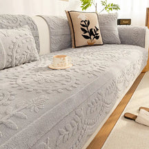 Housse canapé velours jacquard confortable résistante rayures antidérapante