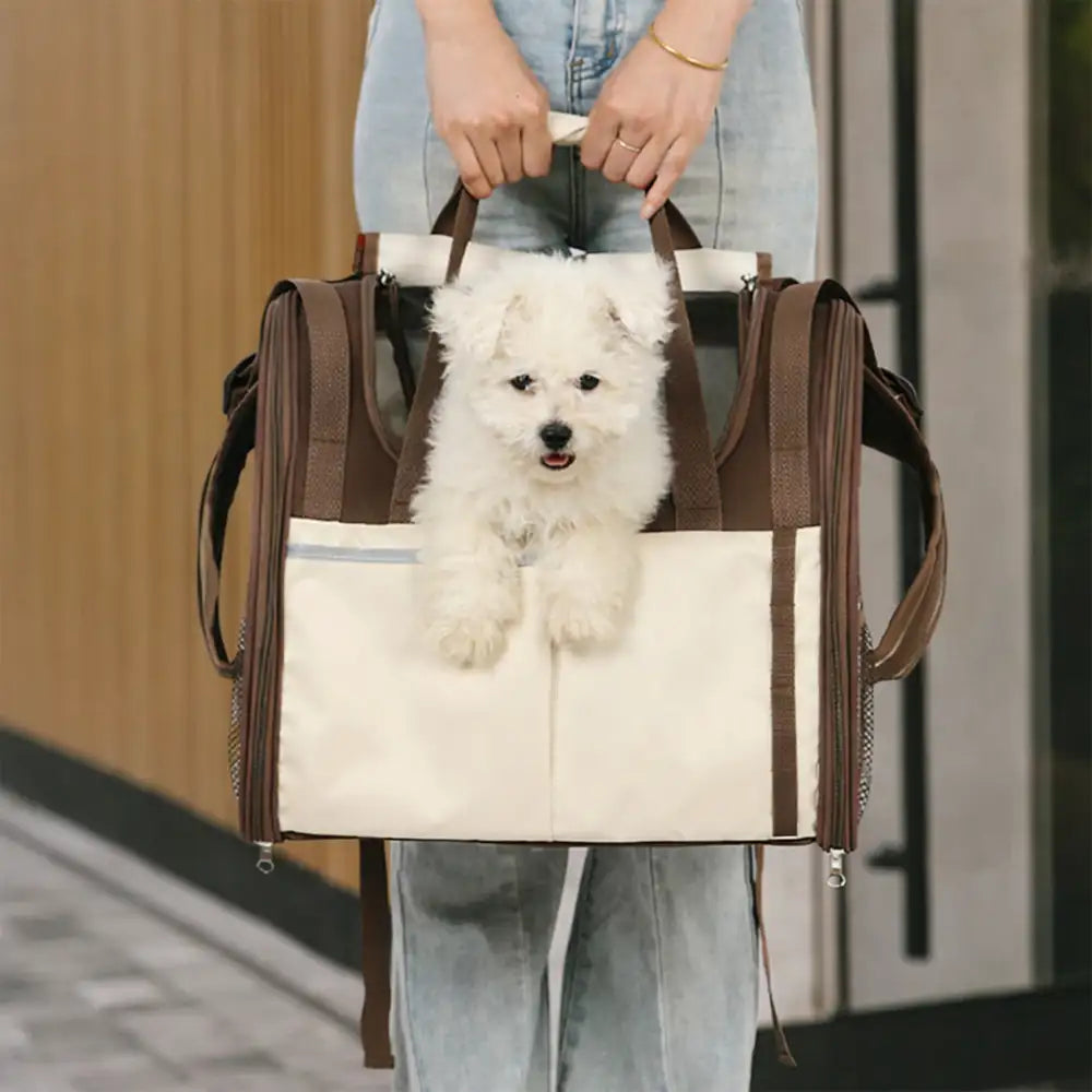 Sac à dos pour animaux de compagnie pliable, respirant et de grande capacité pour le voyage, la sécurité et le vétérinaire.