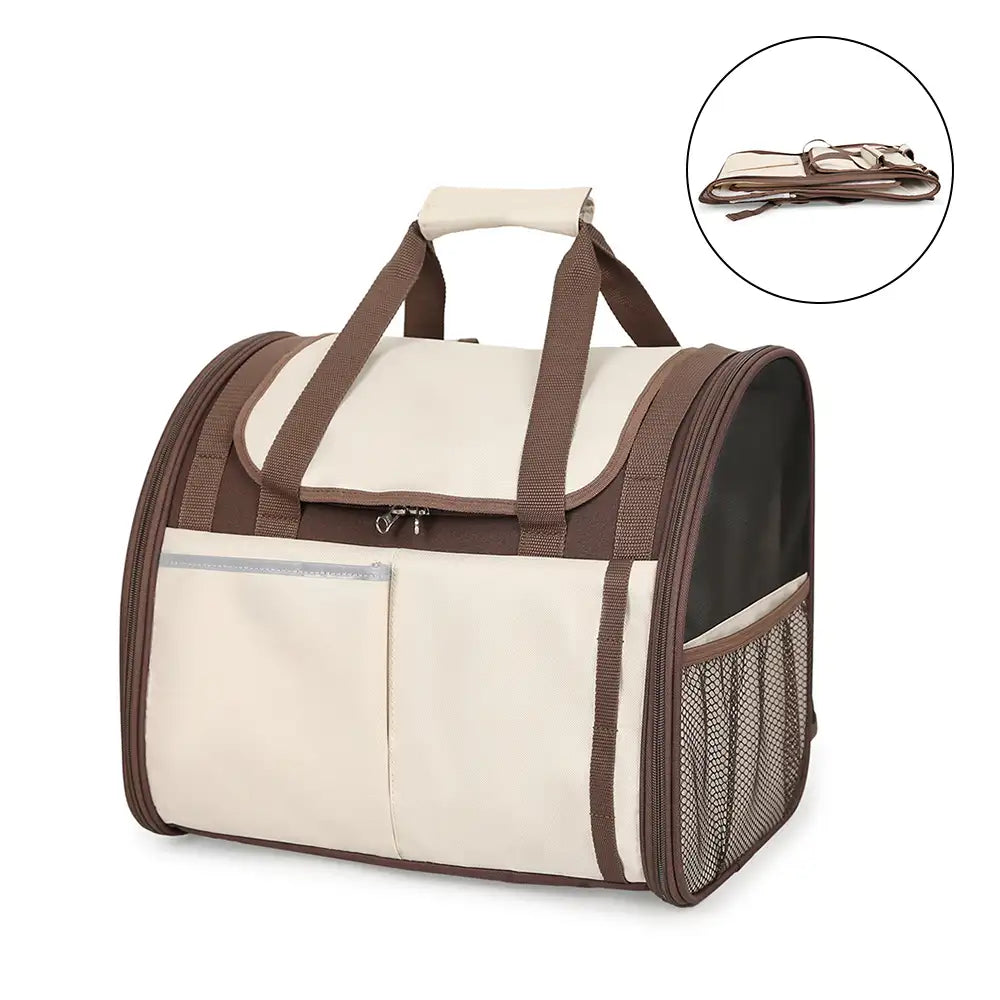 Sac à dos pour animaux de compagnie pliable, respirant et de grande capacité pour le voyage, la sécurité et le vétérinaire.