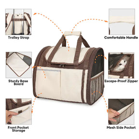 Sac à dos pour animaux de compagnie pliable, respirant et de grande capacité pour le voyage, la sécurité et le vétérinaire.