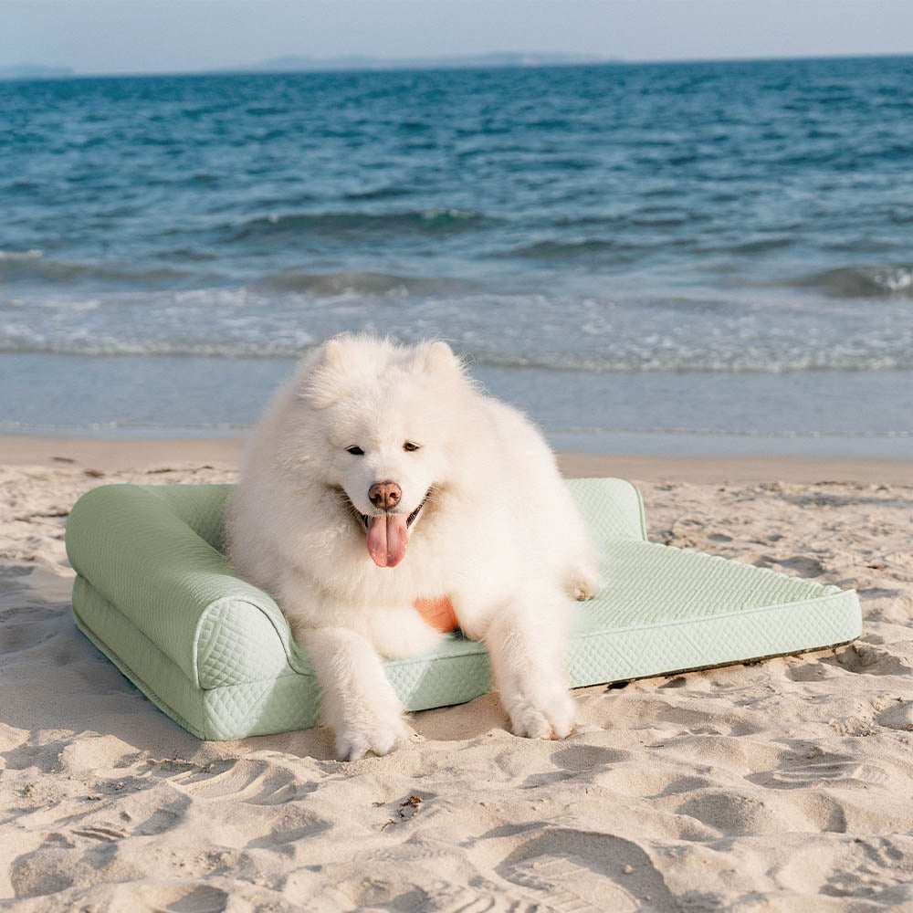 Grand lit orthopédique pour chien respirant antidérapant et à forte capacité de refroidissement
