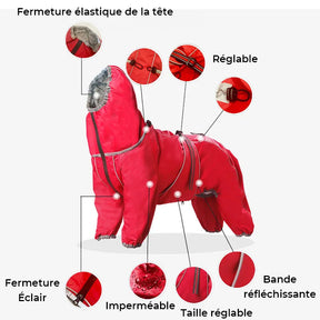 Manteau de pluie ajustable et imperméable pour grand chien