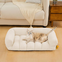 Grand coussin orthopédique pour chat avec appui-tête doux et confortable - Lit Napper Nuageux