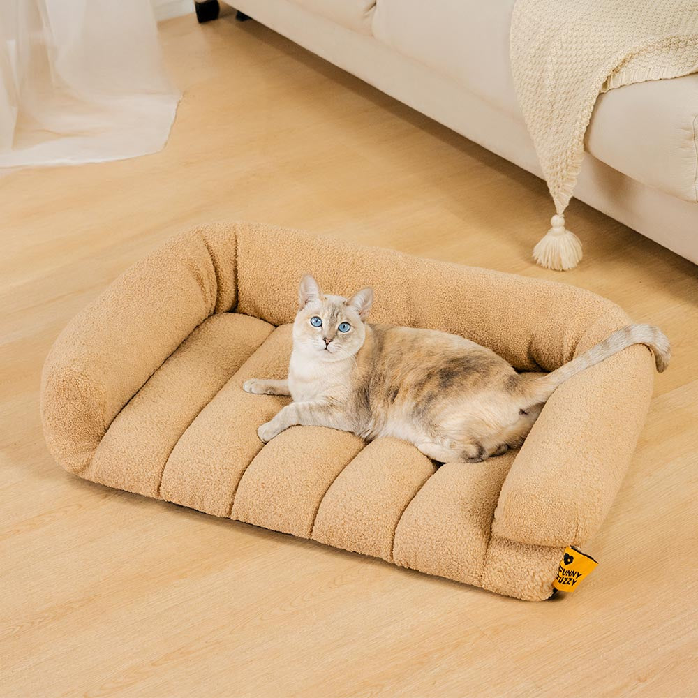 Grand coussin orthopédique pour chat avec appui-tête doux et confortable - Lit Napper Nuageux