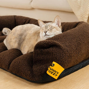 Grand coussin orthopédique pour chat avec appui-tête doux et confortable - Lit Napper Nuageux