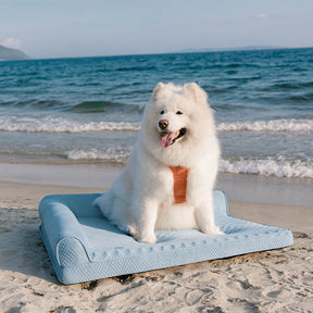 Grand lit orthopédique pour chien respirant antidérapant et à forte capacité de refroidissement