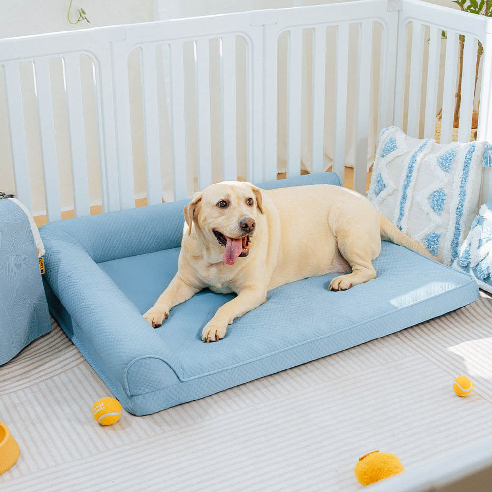 Grand lit orthopédique pour chien respirant antidérapant et à forte capacité de refroidissement