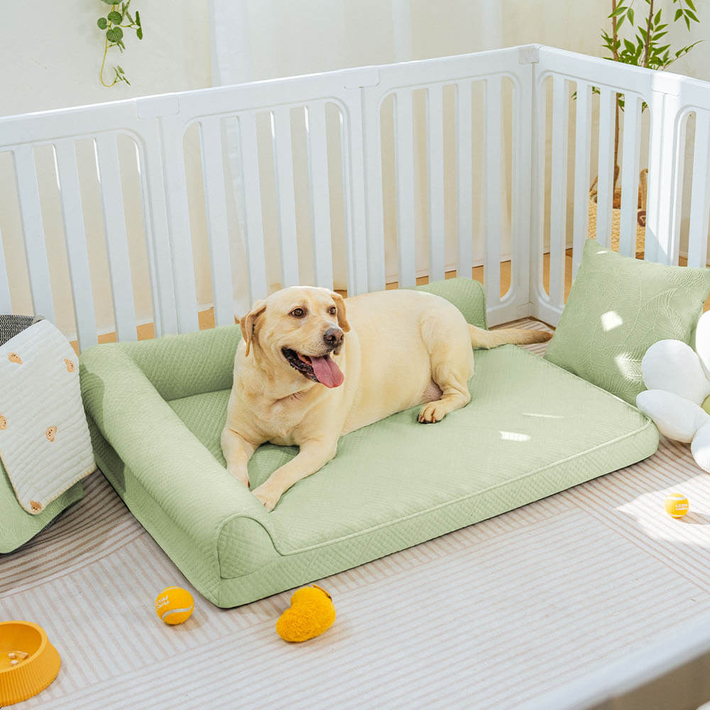 Grand lit orthopédique pour chien respirant antidérapant et à forte capacité de refroidissement