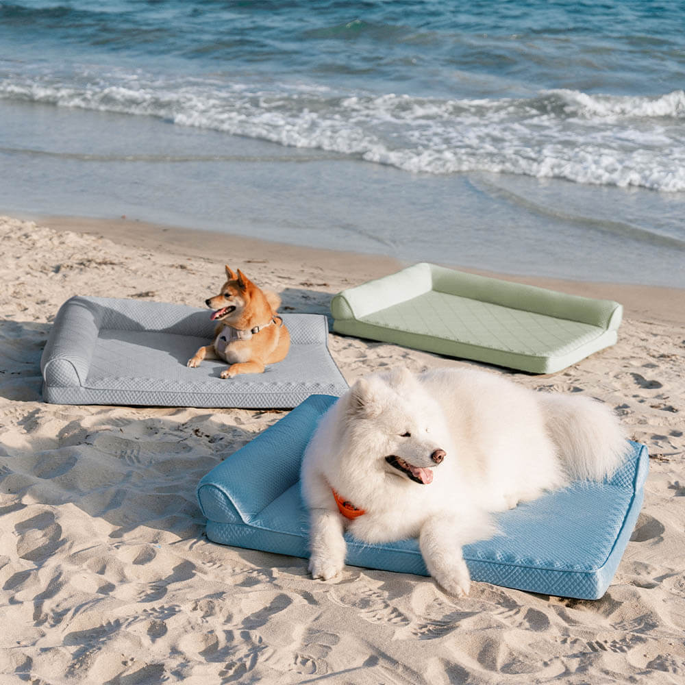 Grand lit orthopédique pour chien respirant antidérapant et à forte capacité de refroidissement