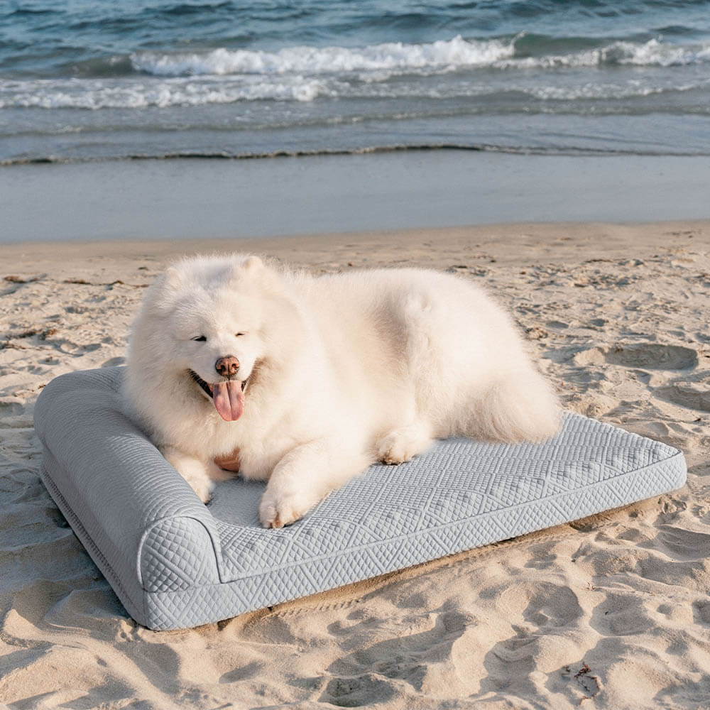 Grand lit orthopédique pour chien respirant antidérapant et à forte capacité de refroidissement