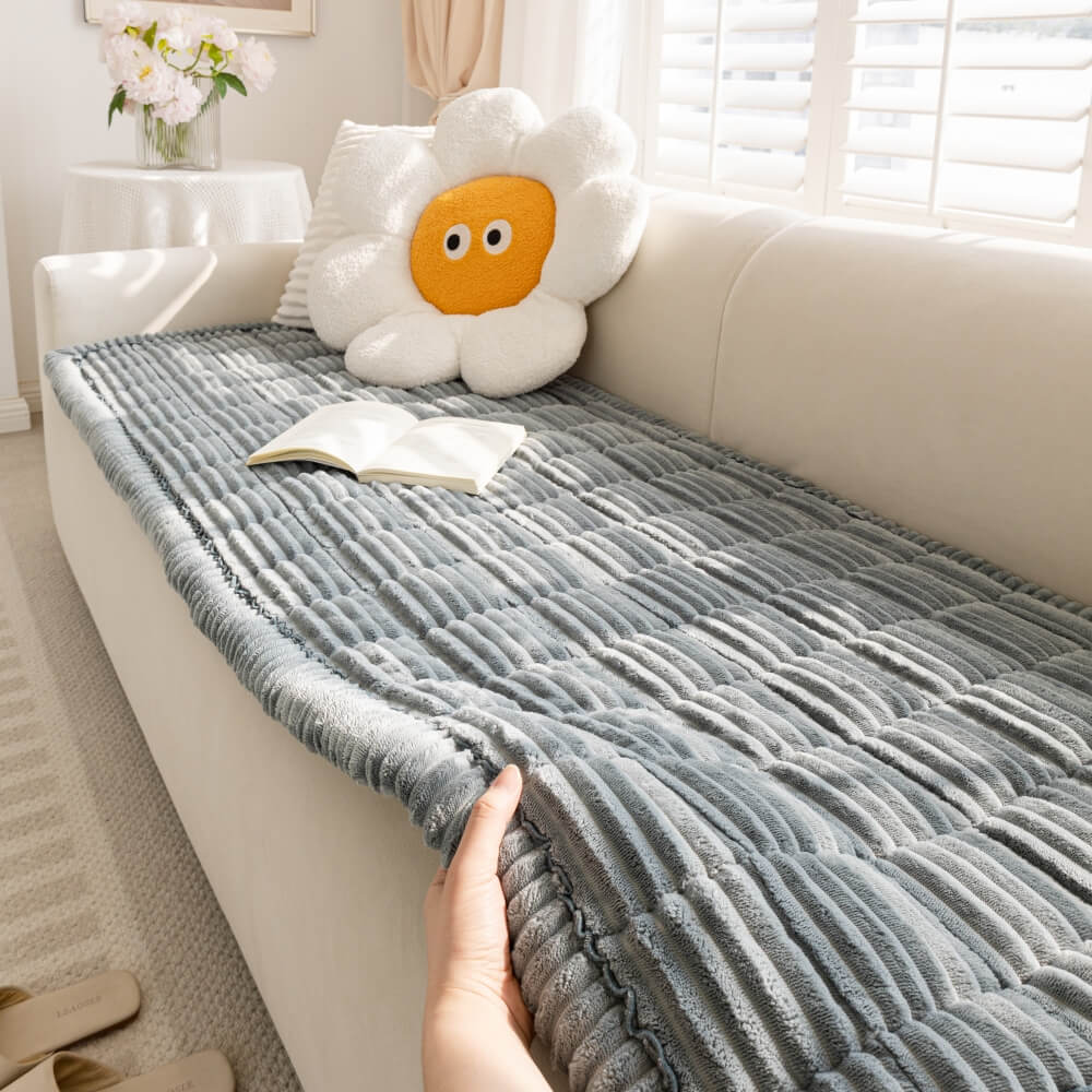 Matelas pour animaux en flanelle doux et paresseux, respirant, avec protection anti-dérapante pour canapé sectionnel.