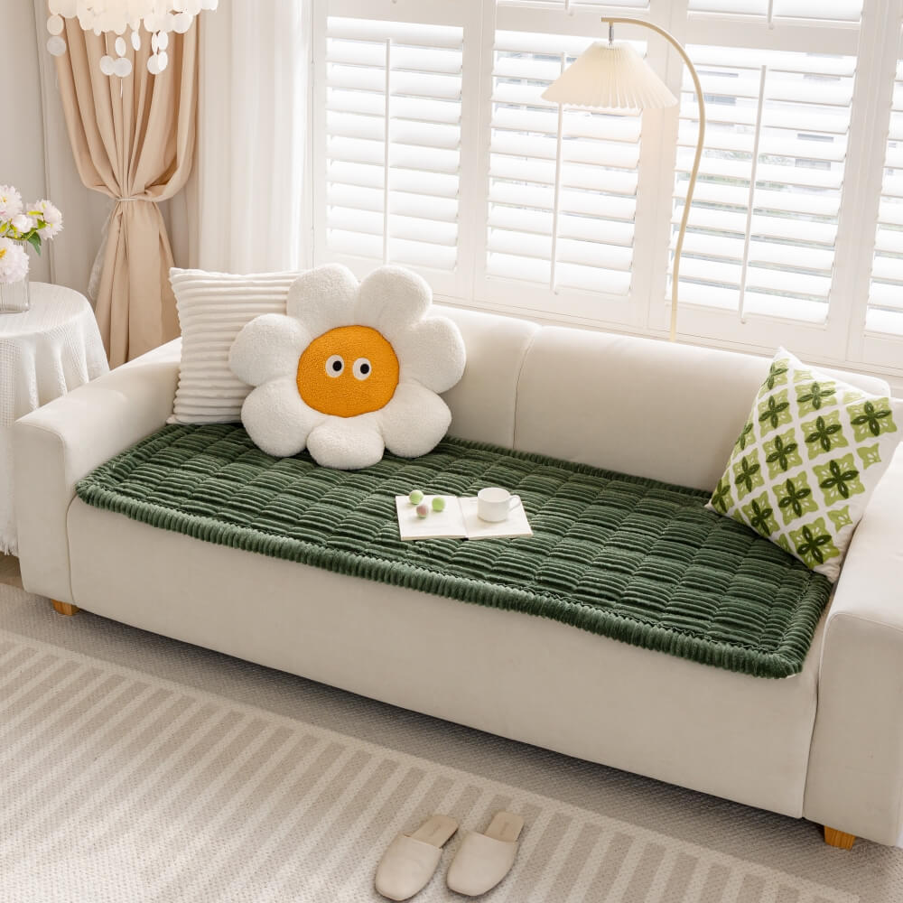 Matelas pour animaux en flanelle doux et paresseux, respirant, avec protection anti-dérapante pour canapé sectionnel.