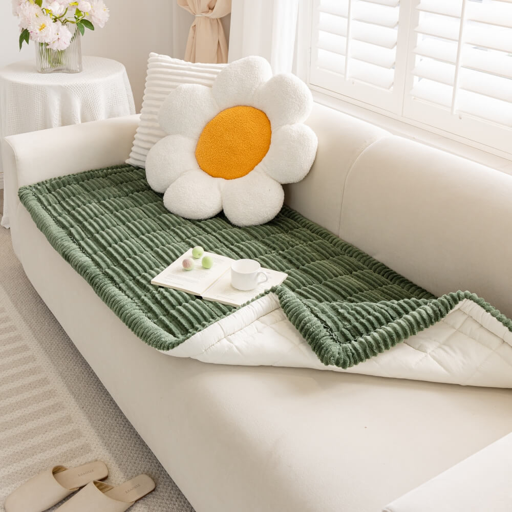 Matelas pour animaux en flanelle doux et paresseux, respirant, avec protection anti-dérapante pour canapé sectionnel.
