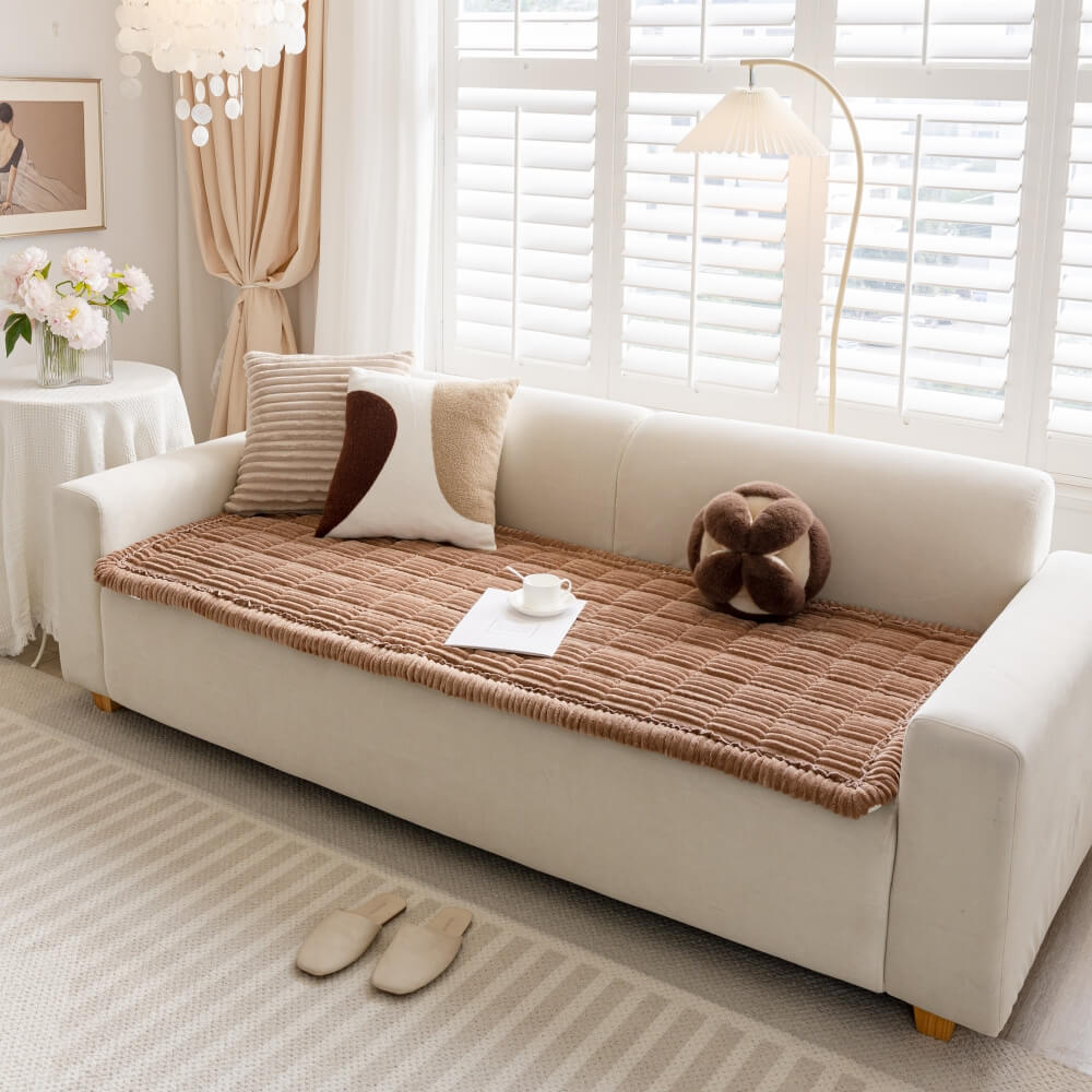 Matelas pour animaux en flanelle doux et paresseux, respirant, avec protection anti-dérapante pour canapé sectionnel.