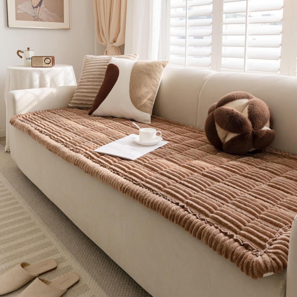Matelas pour animaux en flanelle doux et paresseux, respirant, avec protection anti-dérapante pour canapé sectionnel.