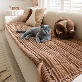 Matelas pour animaux en flanelle doux et paresseux, respirant, avec protection anti-dérapante pour canapé sectionnel.