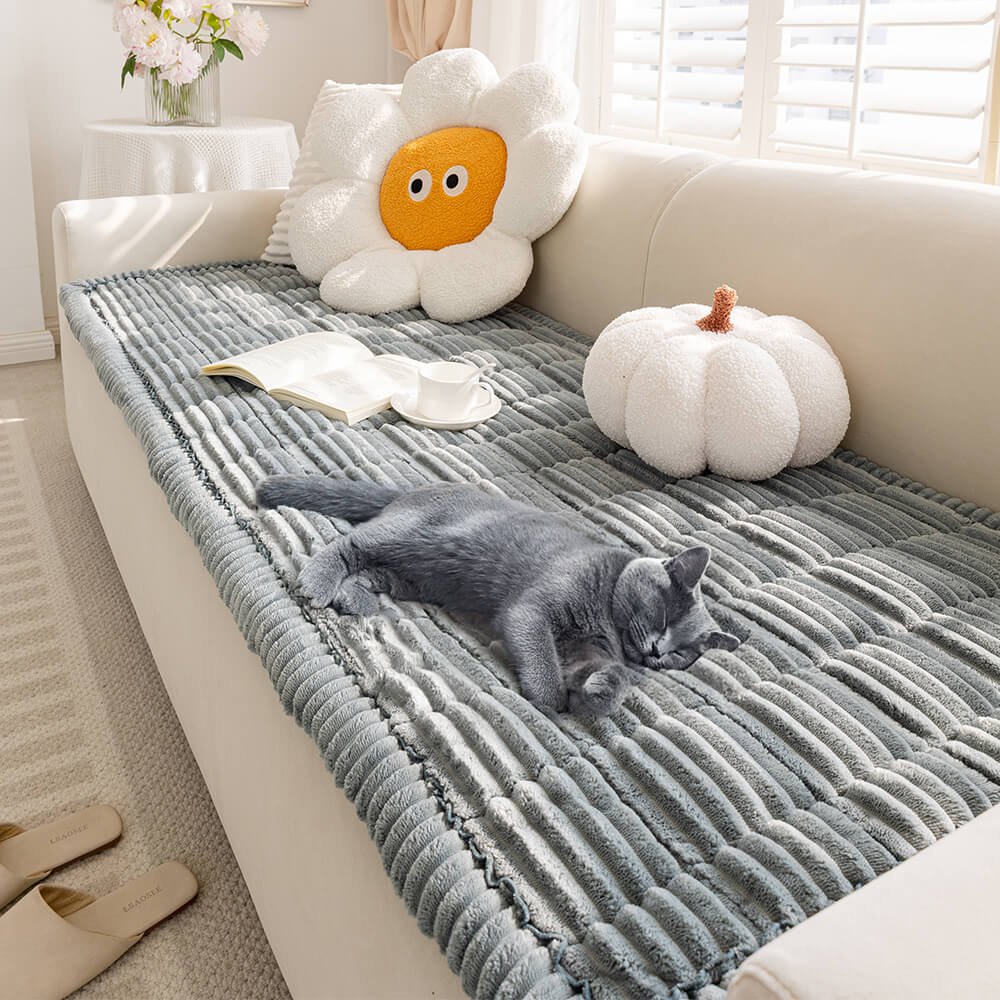 Matelas pour animaux en flanelle doux et paresseux, respirant, avec protection anti-dérapante pour canapé sectionnel.