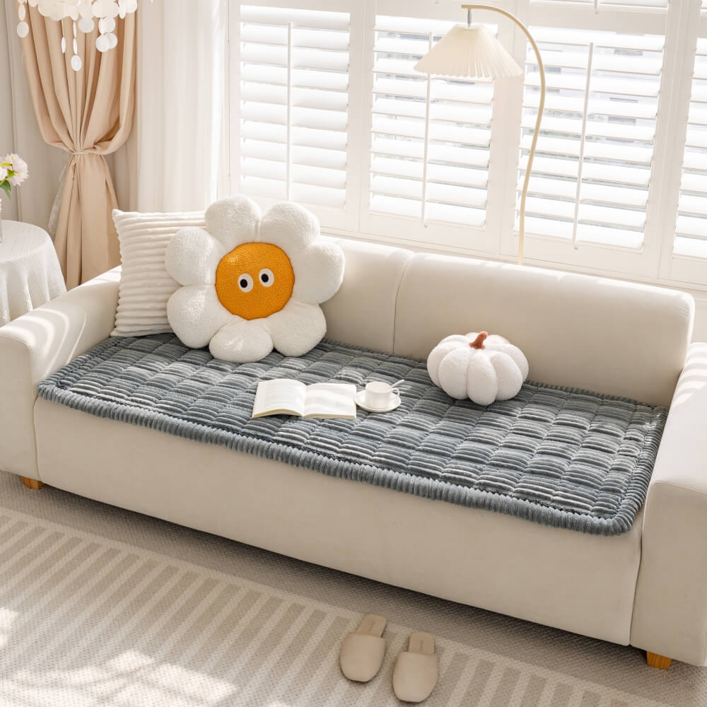 Matelas pour animaux en flanelle doux et paresseux, respirant, avec protection anti-dérapante pour canapé sectionnel.
