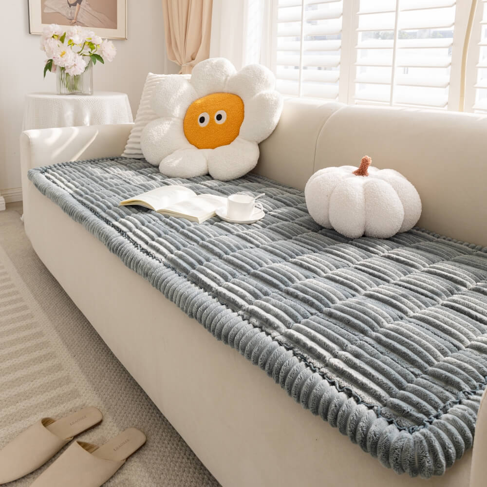 Matelas pour animaux en flanelle doux et paresseux, respirant, avec protection anti-dérapante pour canapé sectionnel.