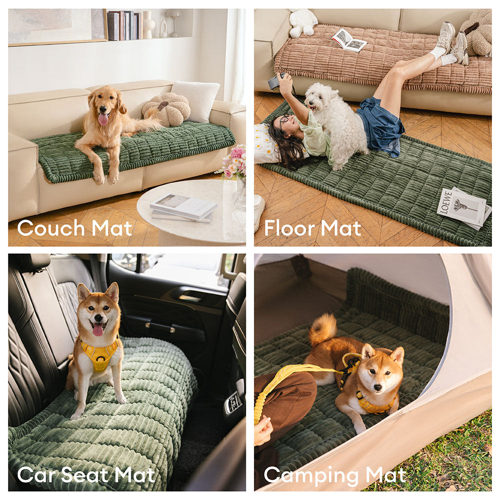Matelas pour animaux en flanelle doux et paresseux, respirant, avec protection anti-dérapante pour canapé sectionnel.