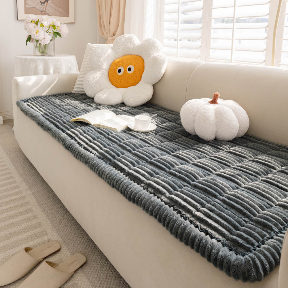 Housse de canapé en biscuits gaufrés flanelle douce et confortable avec tapis respirant pour animaux