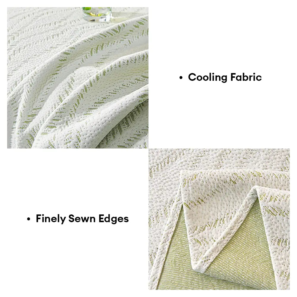 Jeté de canapé protection de canapé en soie glacée à motif de feuilles, grande couverture.