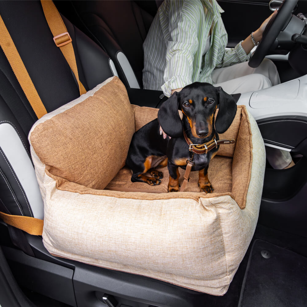 Siège de voiture imperméable café léger pour chien