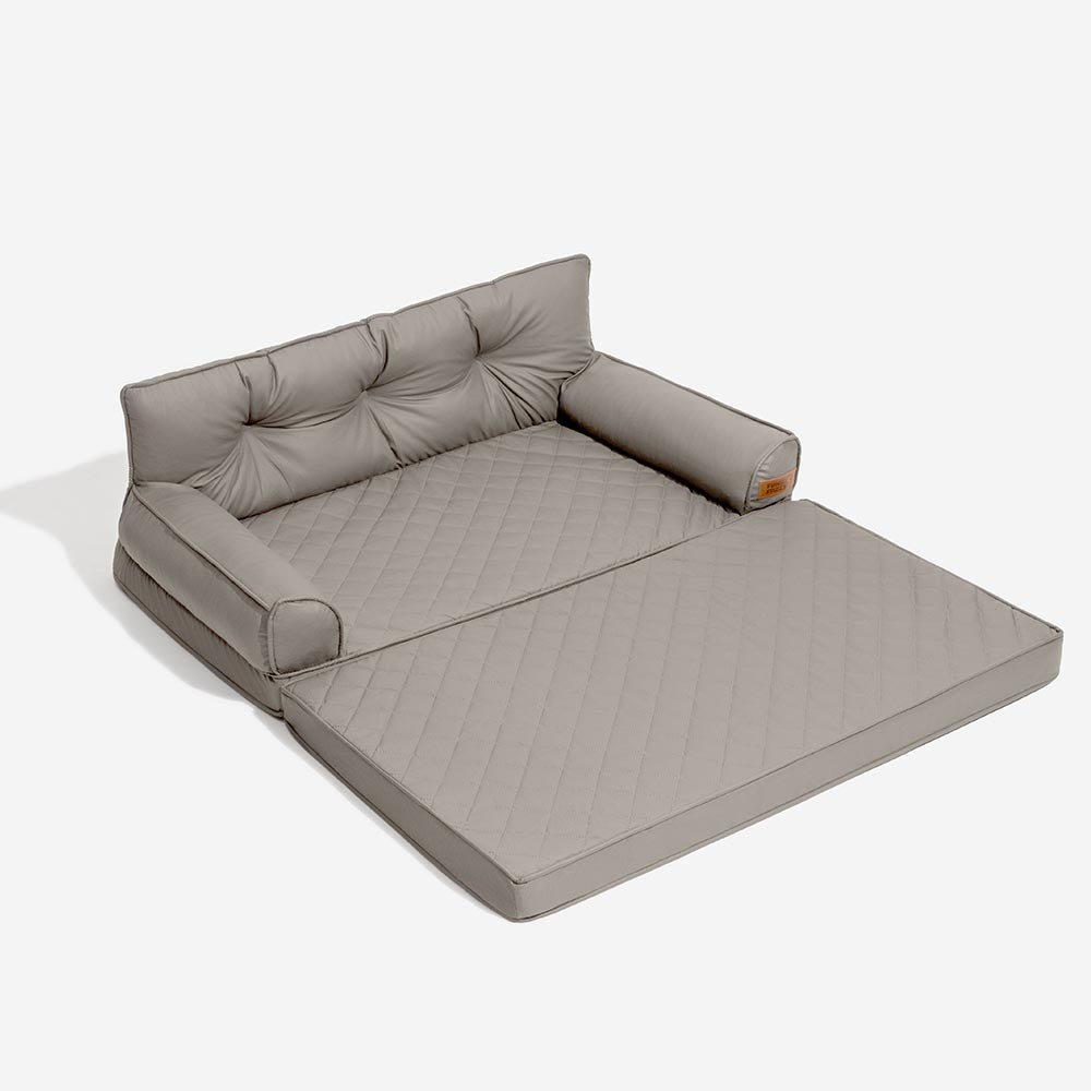 Luxe lit pour chien orthopédique grand en cuir synthétique pliable - Extérieur
