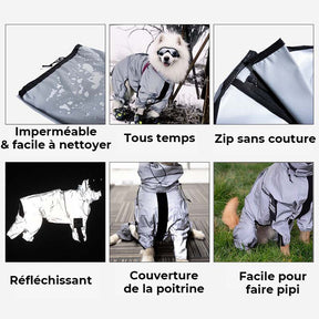 Manteau imperméable réfléchissant Manteau de pluie pour chien