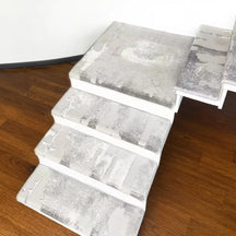 Tapis d'escalier en marbre épais et doux à bords arrondis, antidérapants.