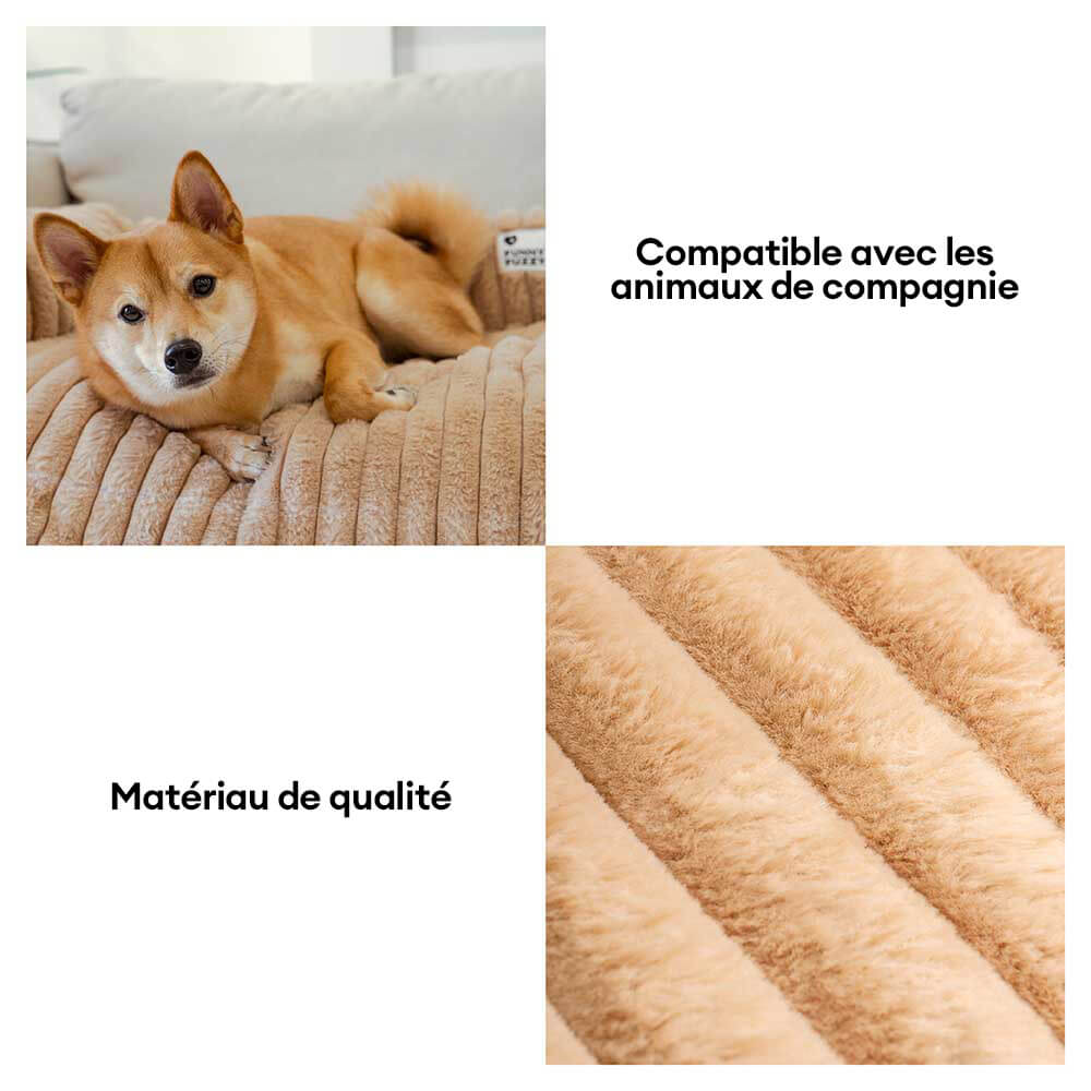 Couverture moelleuse pour canapé et tapis pour chien