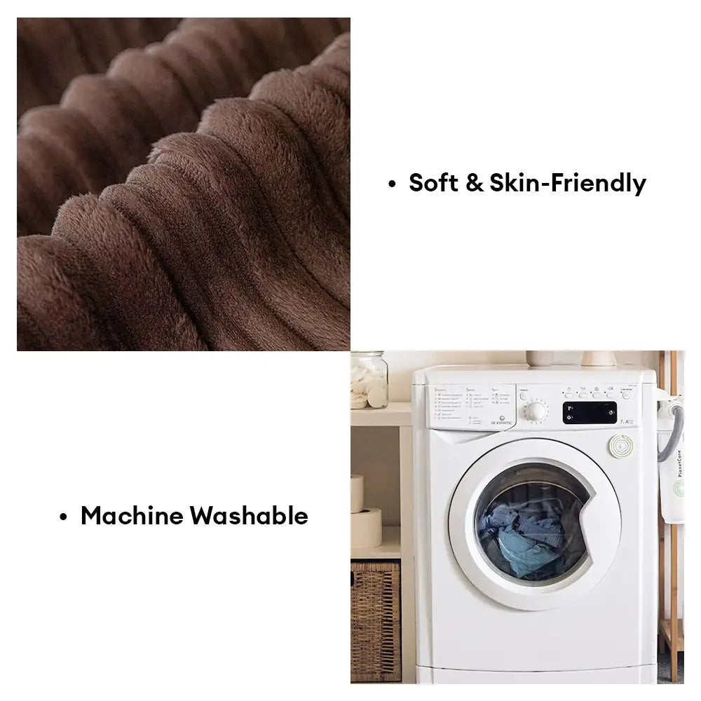 Housse de canapé en peluche douce antidérapante rayures asymétriques modernes
