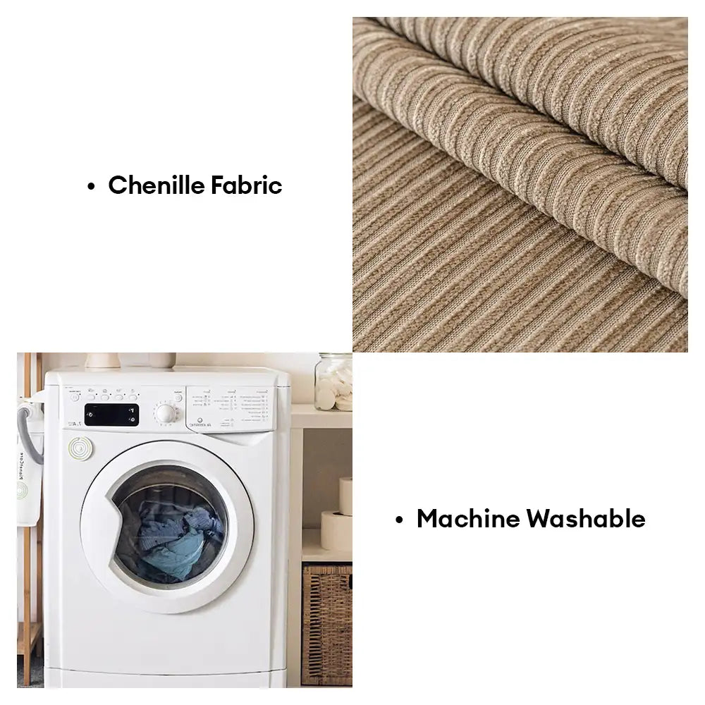 Jeté de canapé  aux rayures couverture de canapé en chenille moderne classique, résistante, lavable.
