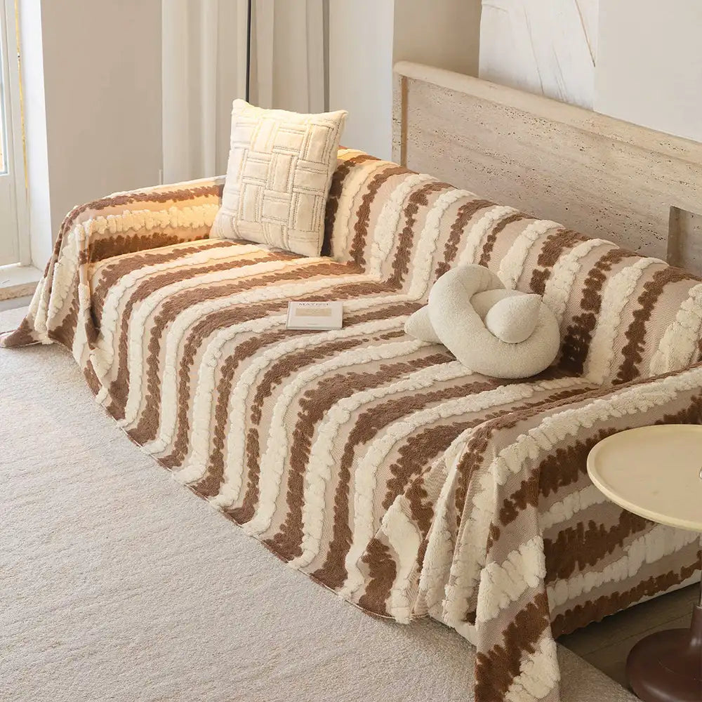 Couverture multifonctionnelle en peluche moderne, protection de sofa, housse de canapé.