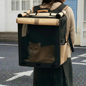 Transporteur pour animaux de compagnie à roulettes, respirant et multi-usages, sac à dos pour chat.