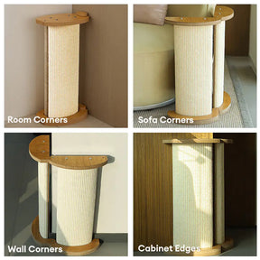 Poteau à gratter pour chat en sisal protecteur multifonctionnel et adaptable pour canapé