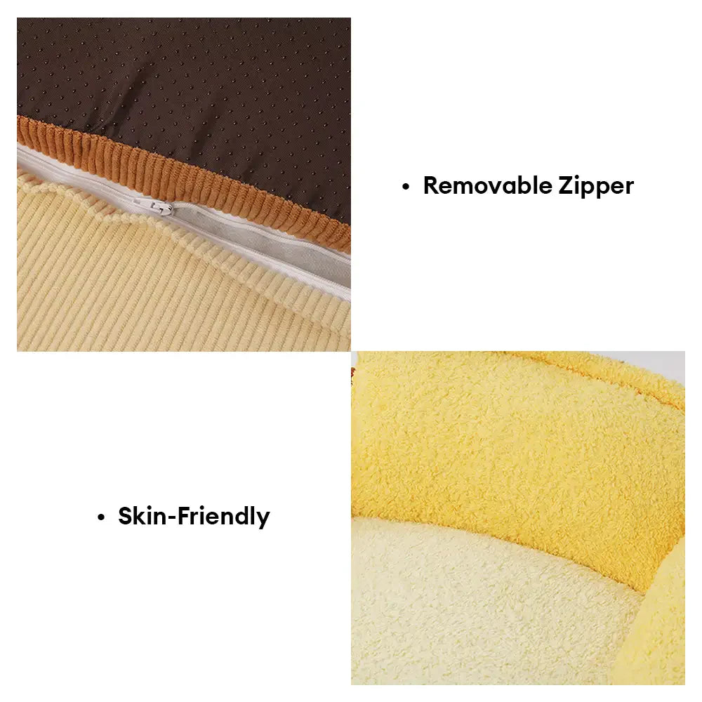 Lit pour chien avec support intégral du cou multifonctionnel pour un sommeil profond.