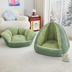 Lit pour chien semi-fermé multifonctionnel chauffant