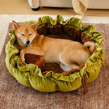 Lit pour chien apaisant et réglable style nature - Niche en peluche